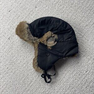 Ganka GKS II Heatlocker Sz S Trapper Hat Black Faux Fur Hunter Forest Snowmobile